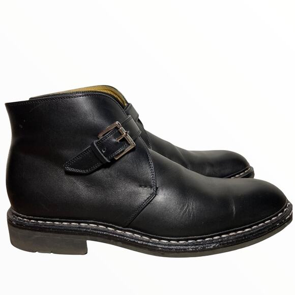 Heschung Chêne Boots Chelsea Calf Leather Munk Strap Black Anilcalf Basalte 7 - Picture 1 of 6